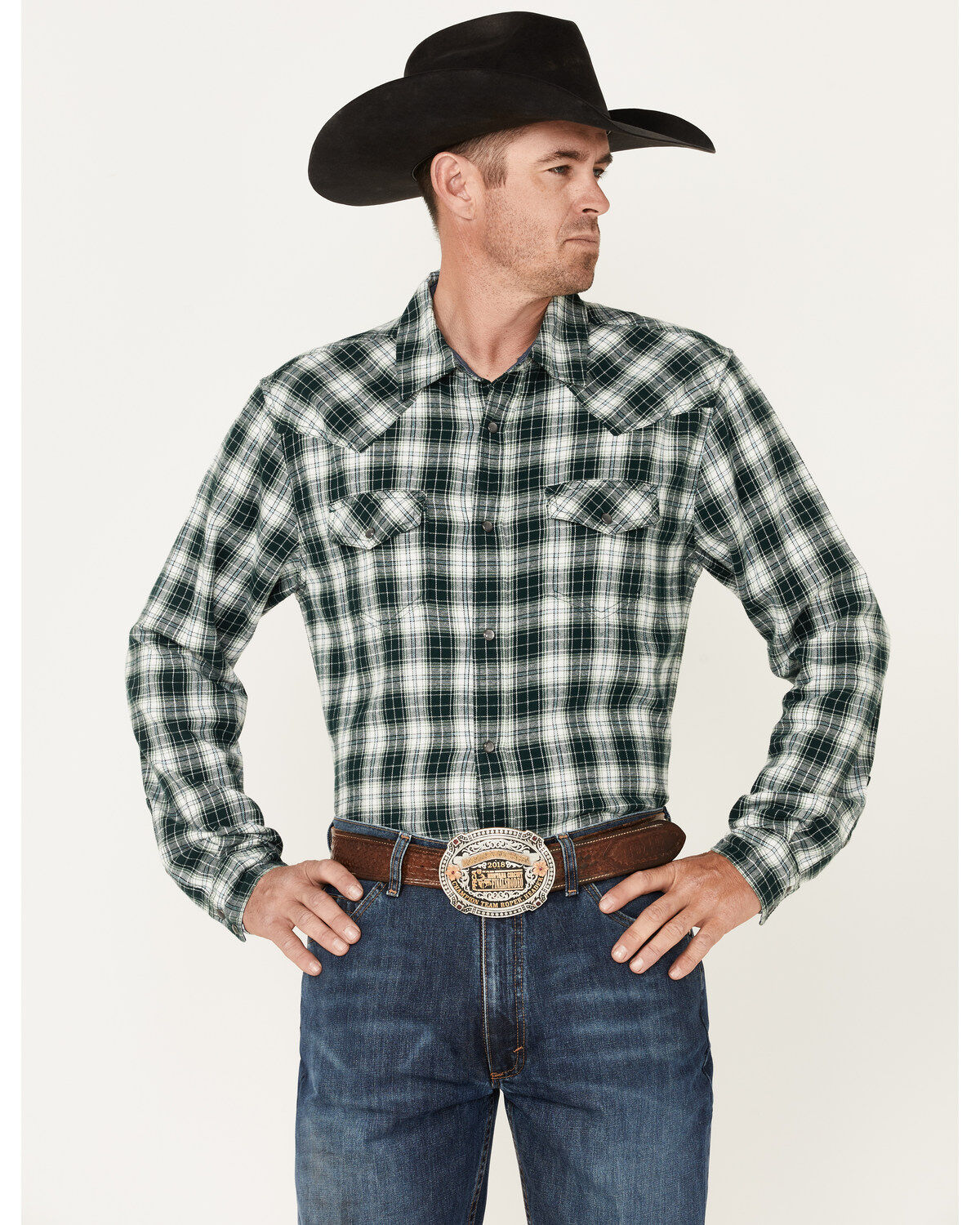 Men's Cody James Weeping Willow Medium Plaid Western Snap Flannel Shir
