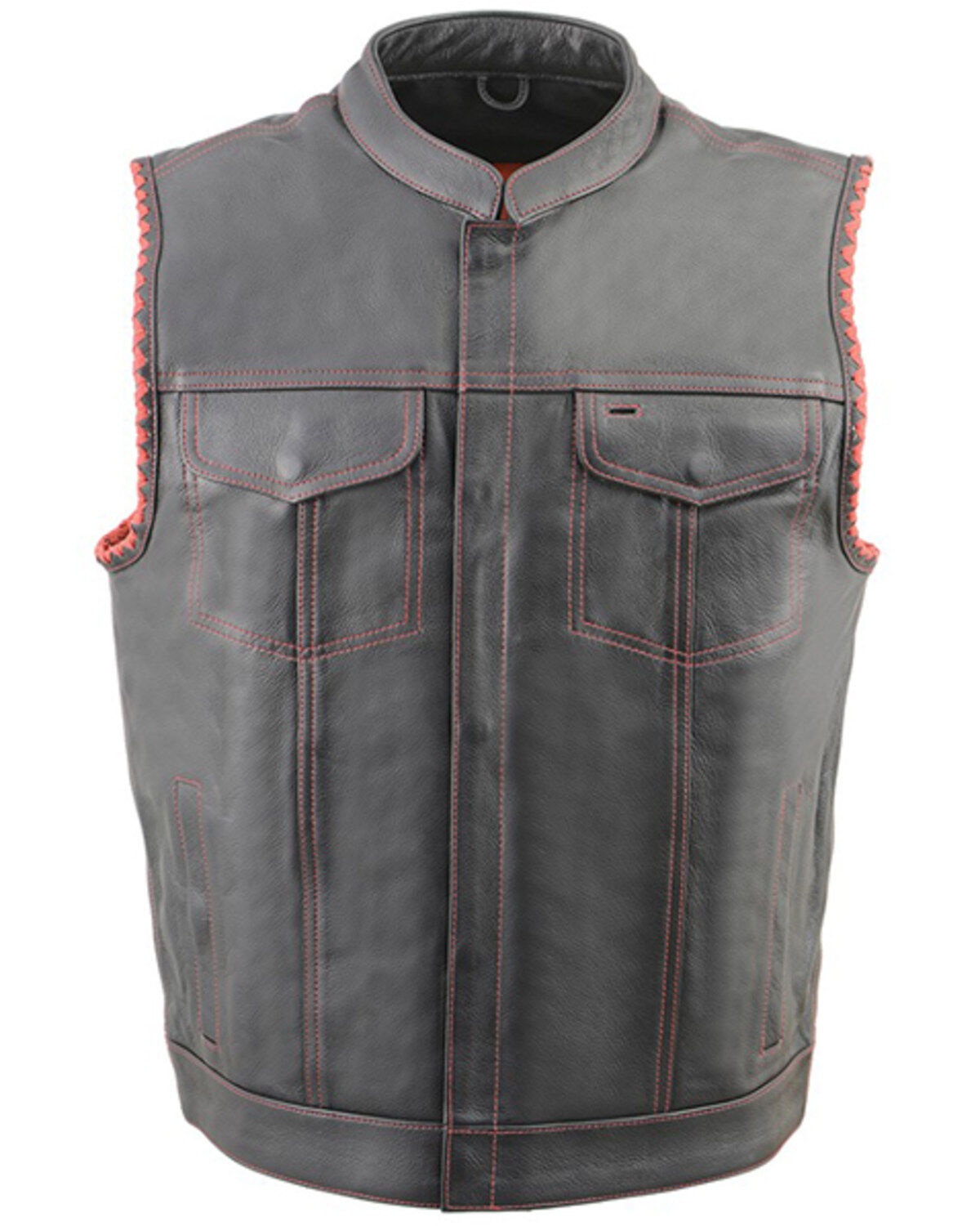 Men's Milwaukee Leather Old Glory Laced Arm Hole Concealed Carry Leath