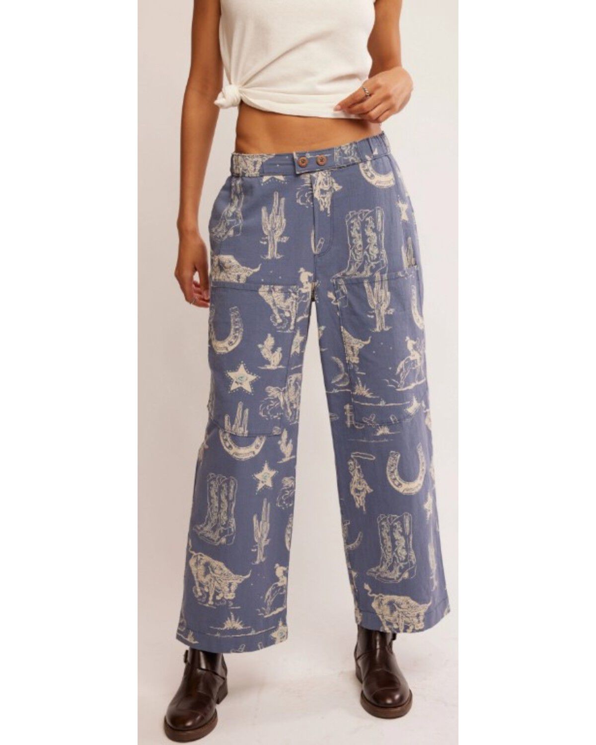 Women's Free People Seaside Rodeo Time Wide Leg Pants