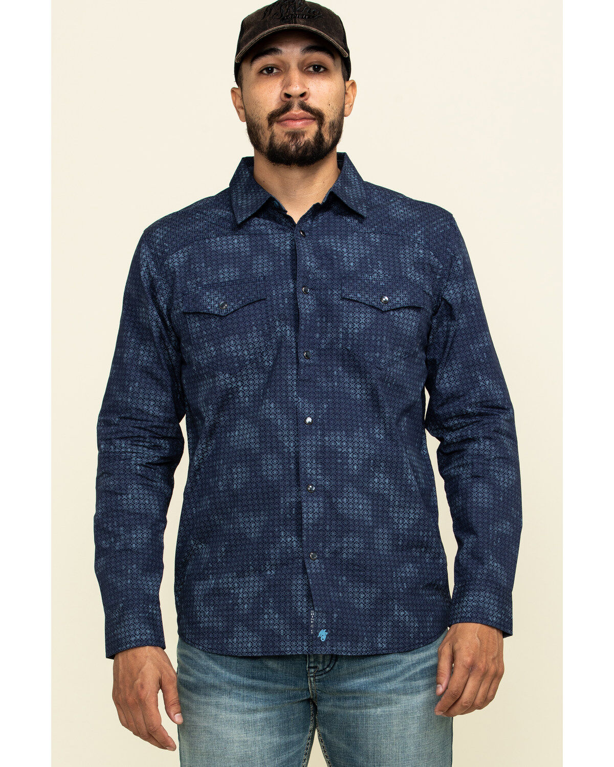 Men's Moonshine Spirit Floral Camo Print Long Sleeve Western Shirt