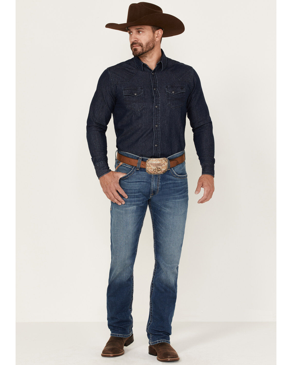 Men's Ariat M4 Marshall Walden Medium Wash Stretch Realxed Straight Je
