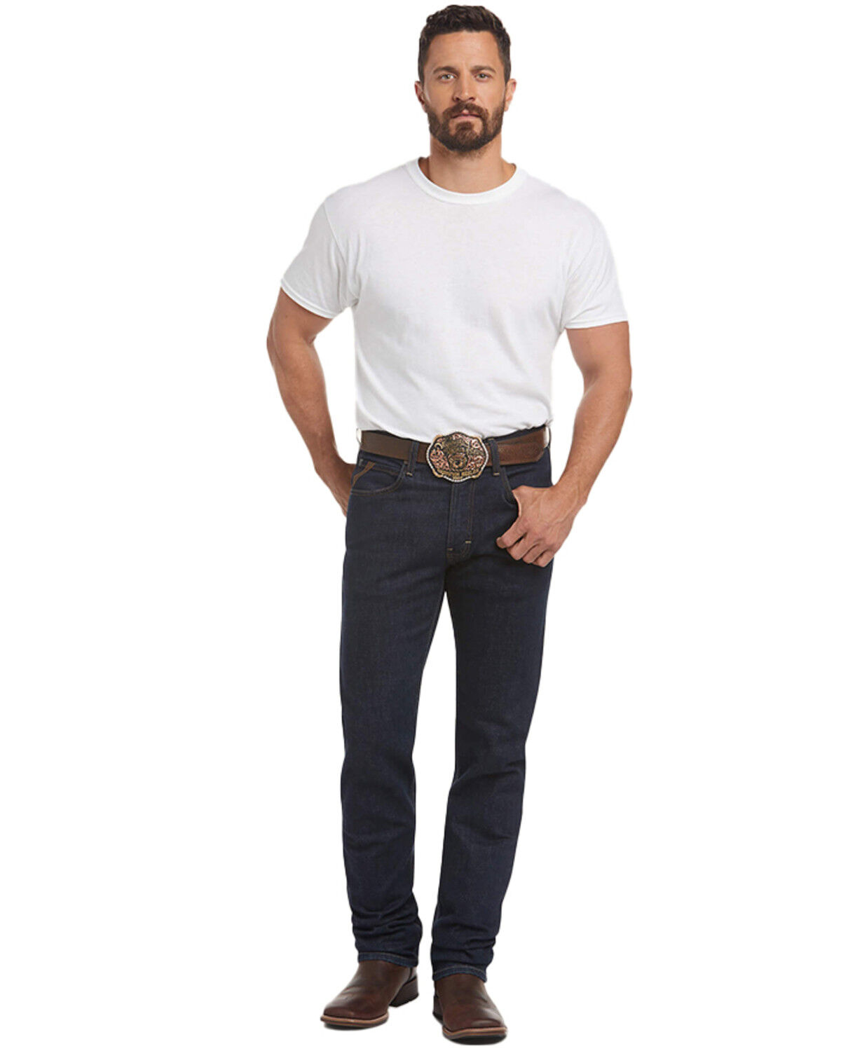 Men's Ariat M1 Abraded Rinse Stackable Slim Straight Stretch Denim Jea