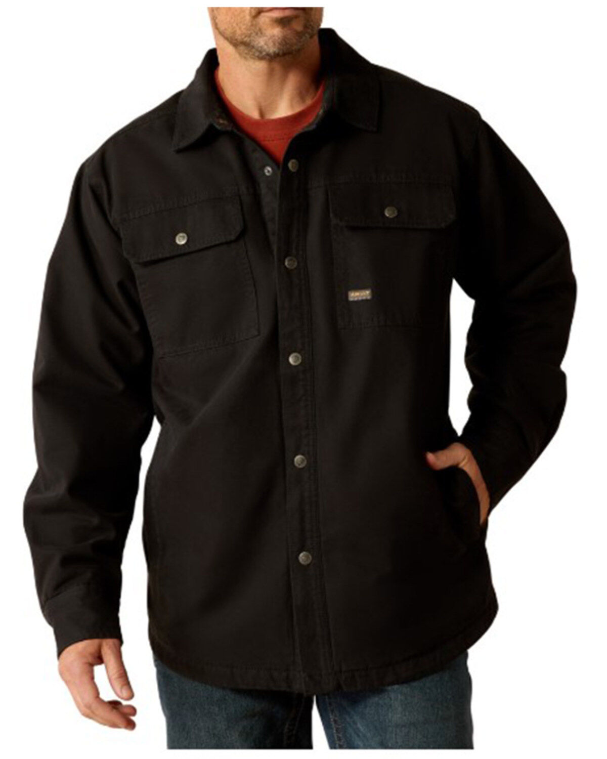 Men's Ariat Rebar Canvas Long Sleeve Snap Shirt Jacket