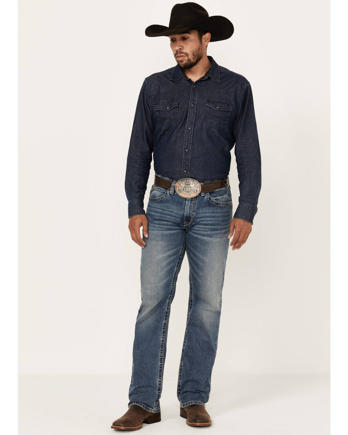 Men's Ariat M2 Medium Wash Relaxed Bootcut Stretch Denim Jeans
