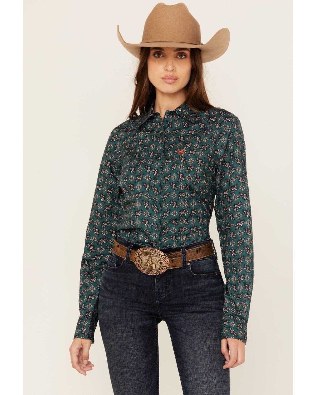 Women's Cinch Paisley Print Long Sleeve Button-Down Western Shirt
