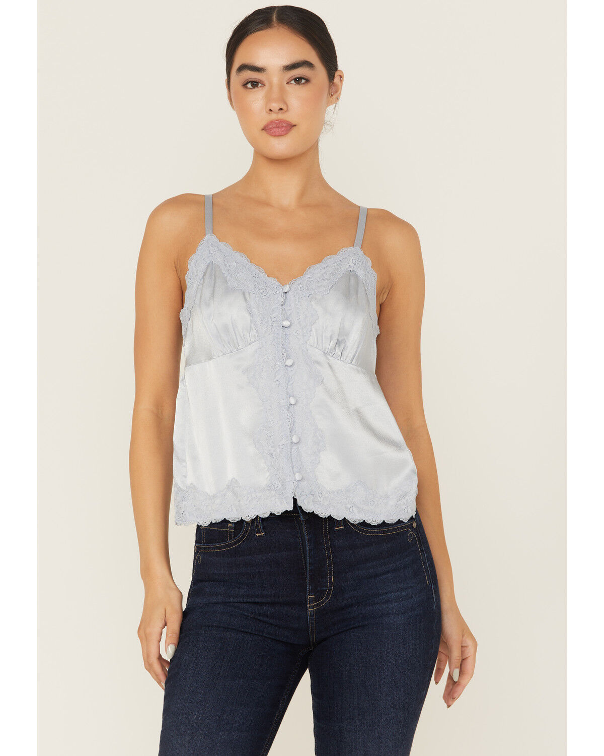 Women's Shyanne Lace Trim Satin Cami