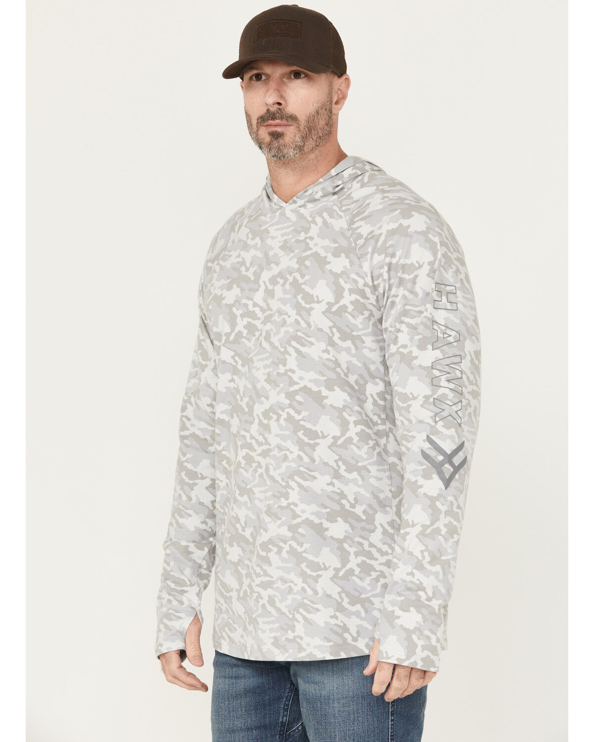 Men's Hawx Sundown Camo Print Hooded Work Shirt