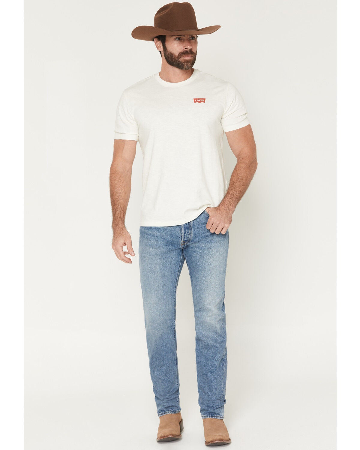 Men's Levi's 501 Road Work Medium Wash Relaxed Straight Rigid Denim J