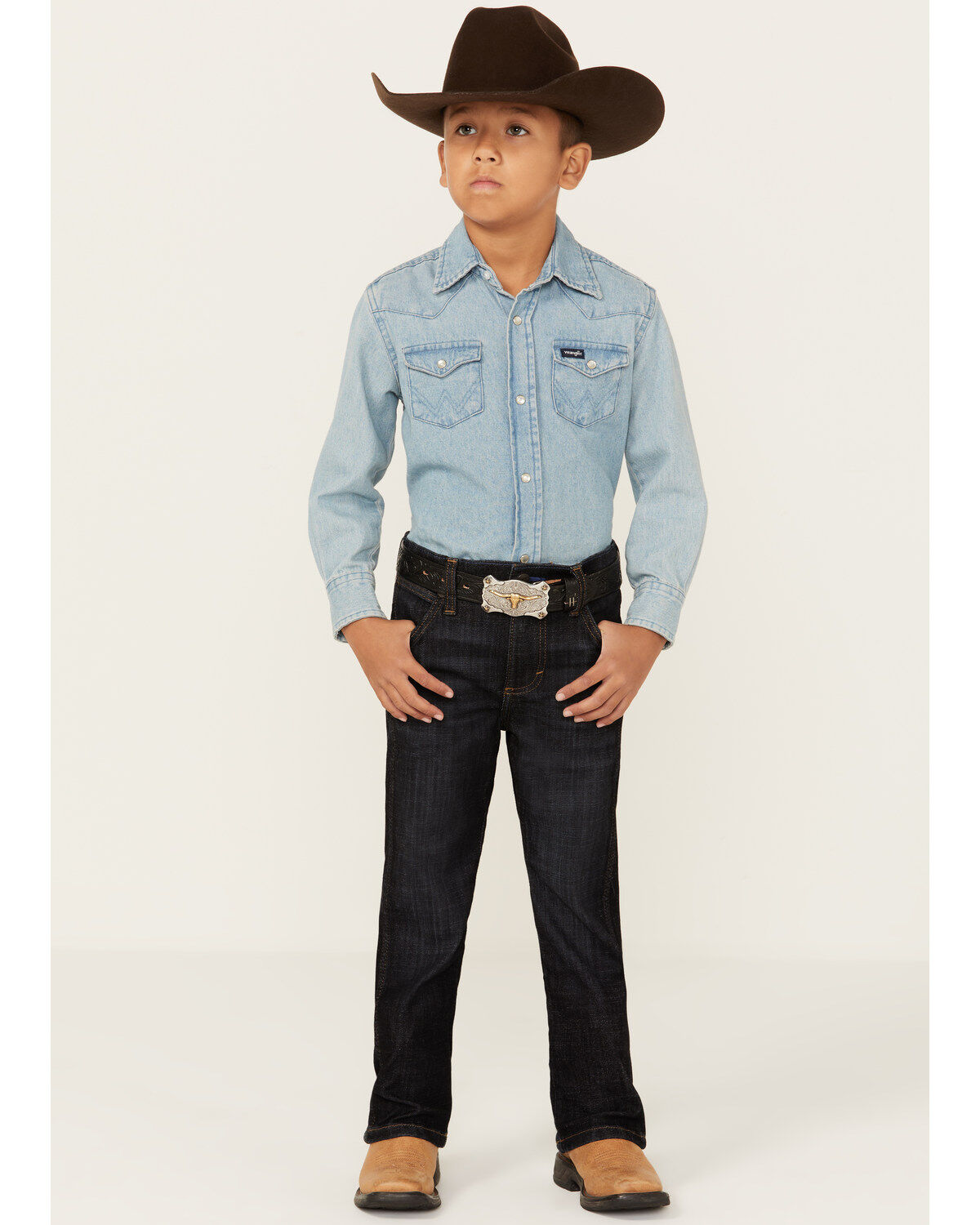 Boys' Wrangler Retro Little Dark Wash Dax Slim Bootcut Jeans