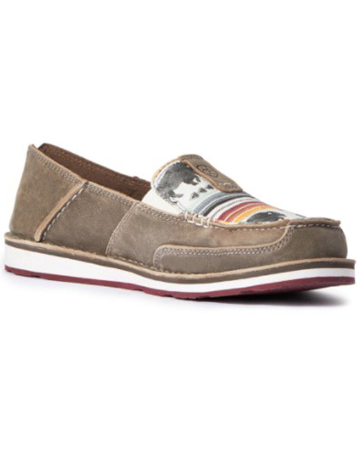 Women's Ariat Buffalo Print Casual Vamp Cruiser Shoes - Moc Toe