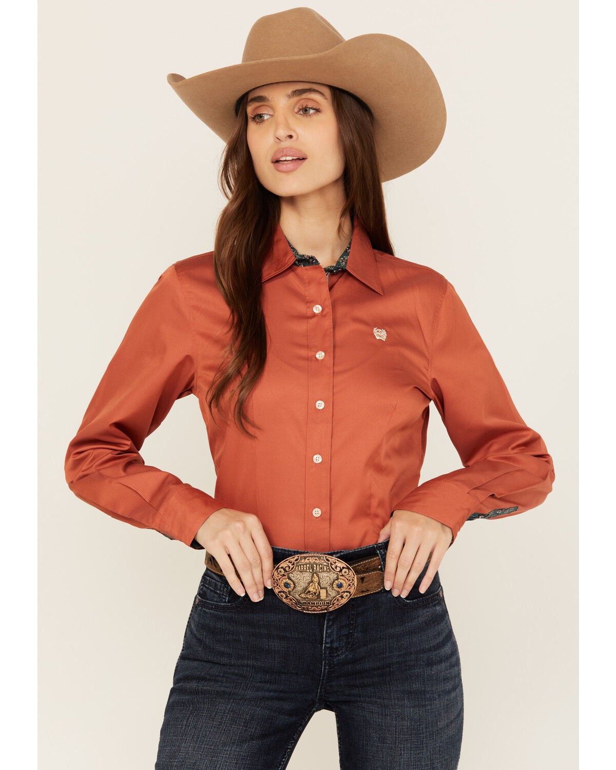 Women's Cinch Tonal Striped Long Sleeve Button-Down Western Shirt