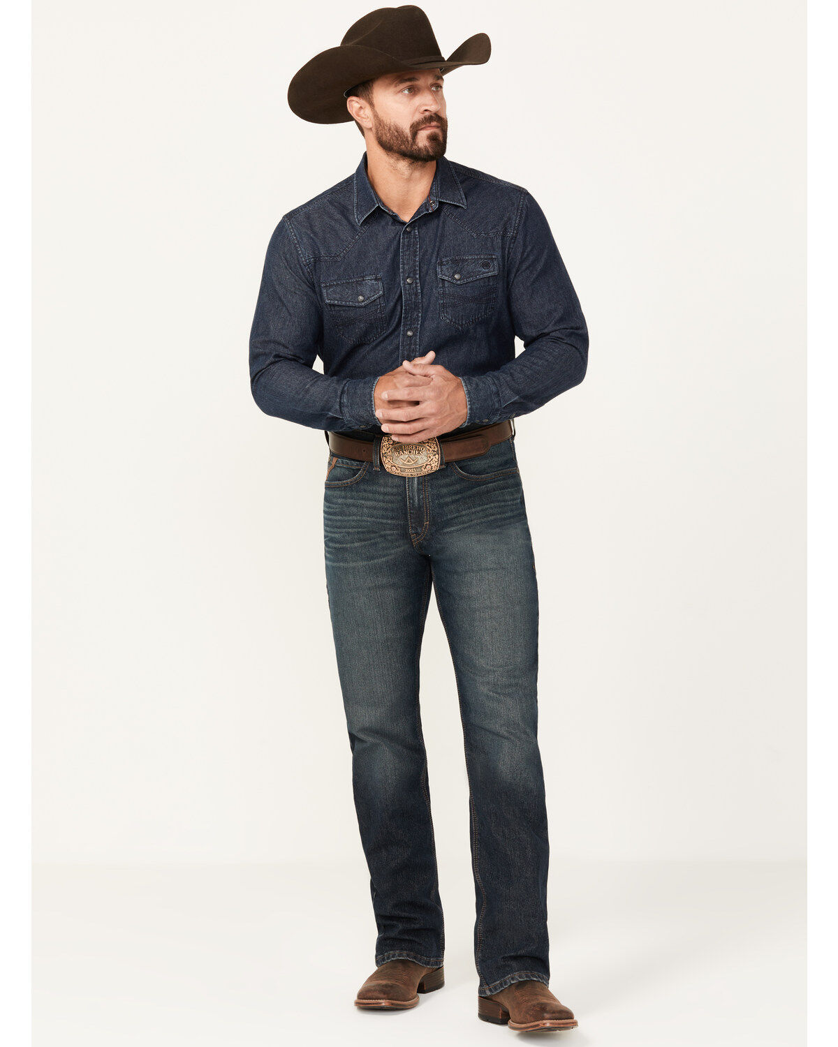 Men's Ariat M2 Atlas Ray Dark Wash Relaxed Bootcut Pro Series Performa