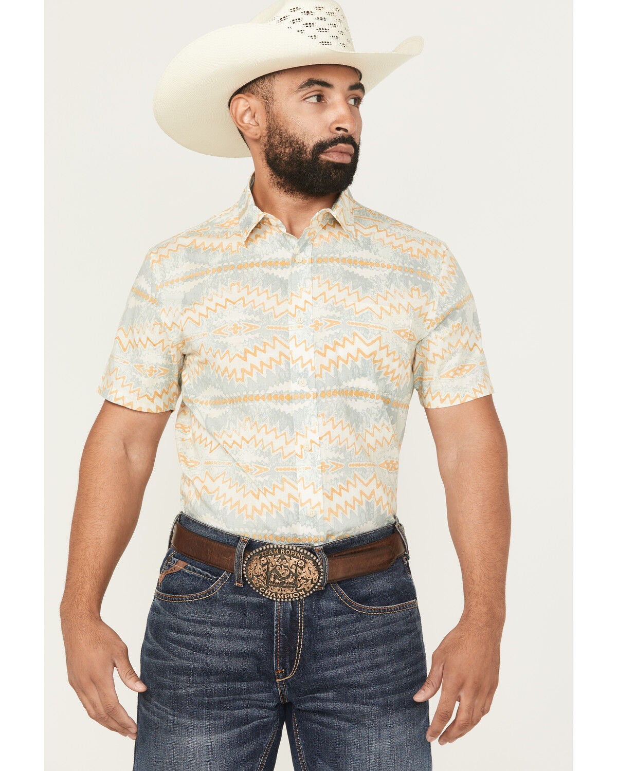 Men's Pendleton Shoreline Printed Short Sleeve Button-Down Western Shi