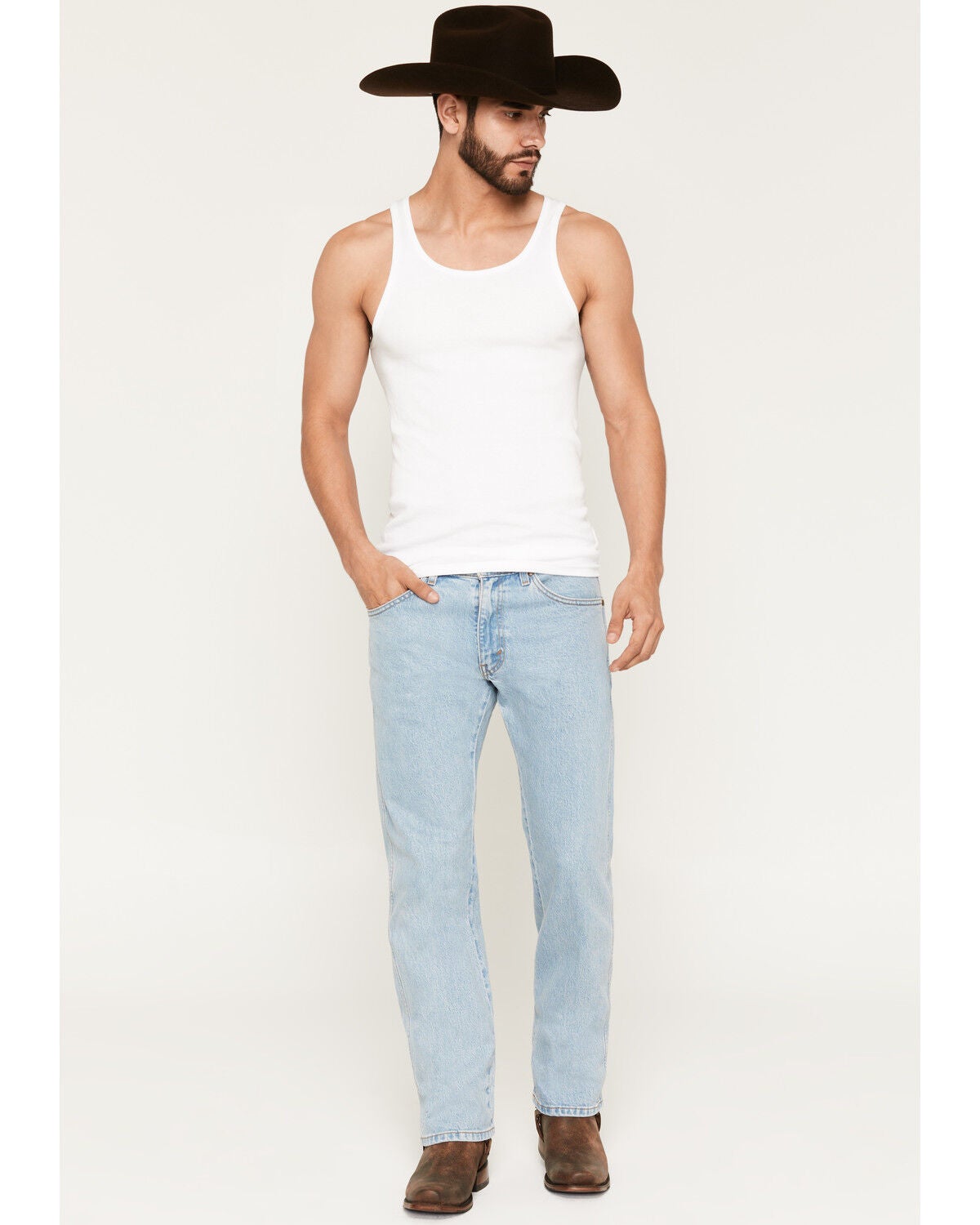 Men's Levi's 557 Back in the Saddle Light Wash Mid Rise Straight Stret