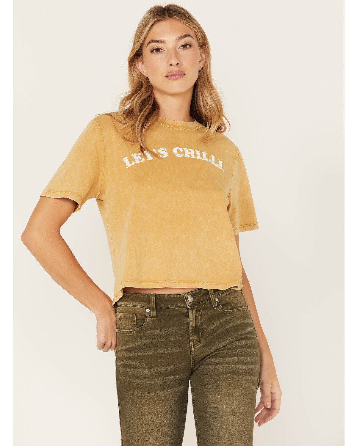 Women's Cleo + Wolf Let's Chill Short Sleeve Graphic Tee