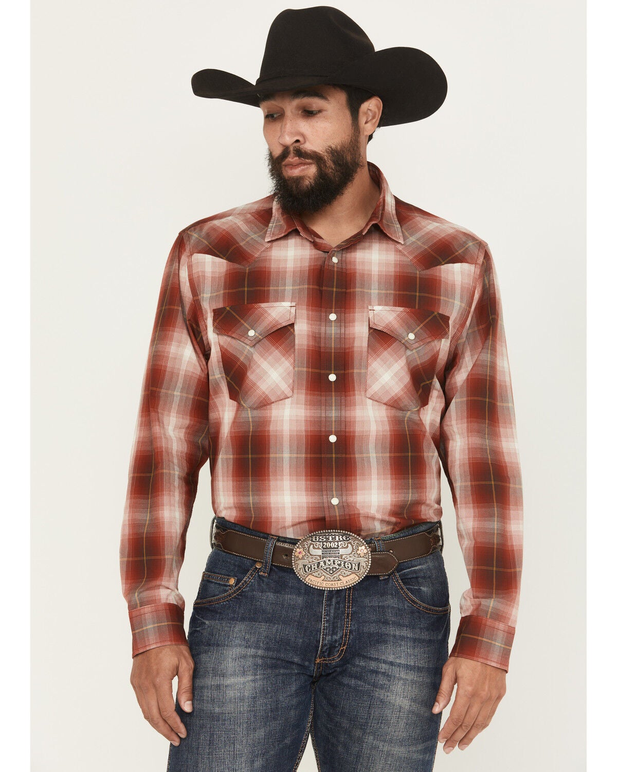 Men's Pendleton Frontier Plaid Print Long Sleeve Snap Western Shirt