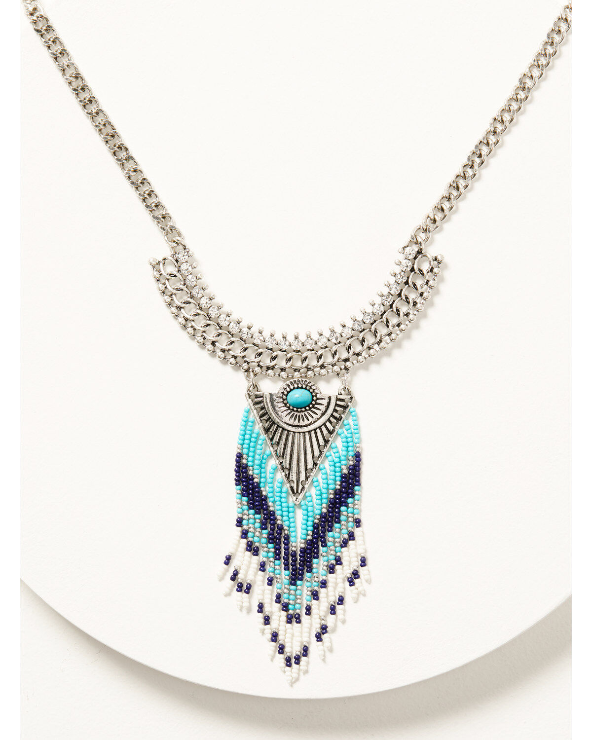 Women's Silver Idyllwind Beaded Leon Statement Necklace