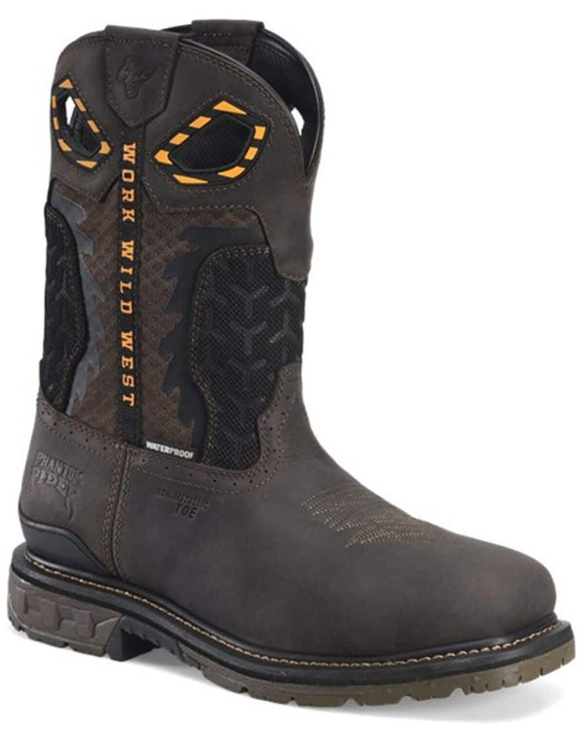 Double H Phantom Rider 11 Inch Waterproof Composite Toe Western Work Boot in Dark Brown – Men’s Size 8 EE Work Pull-On Boot