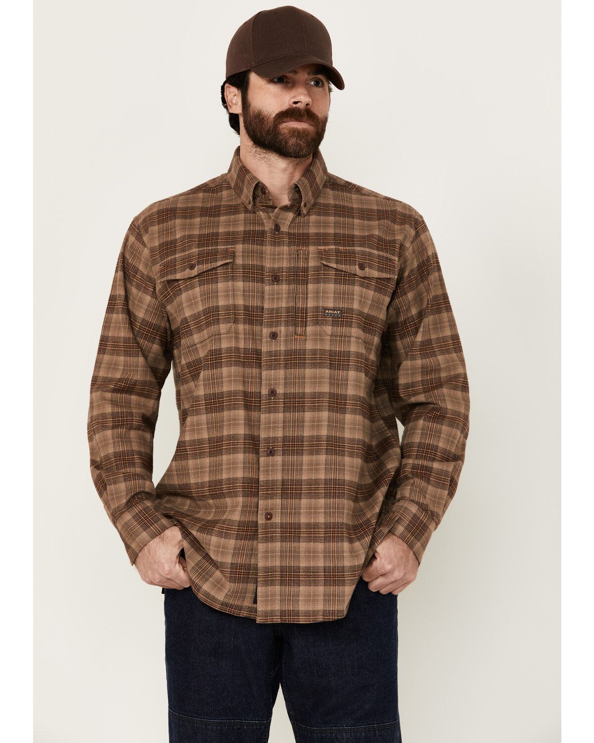 Men's Ariat Rebar DuraStretch Long Sleeve Button-Down Work Shirt