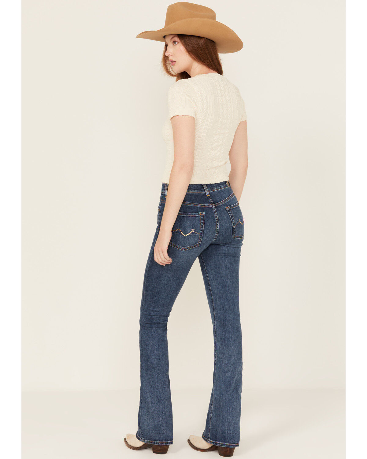 Women's 7 For All Mankind Dark Wash Soho Mid Rise Embellished Bootcut