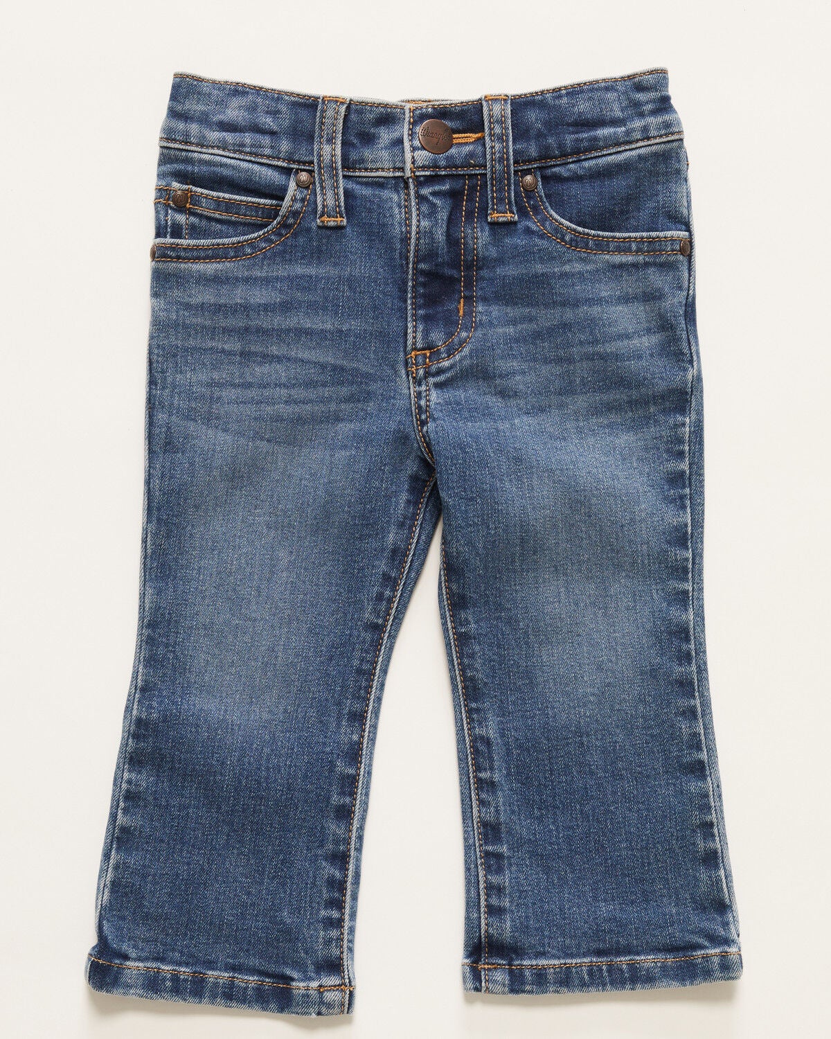 Wrangler Infant Boys Bootcut Jeans in Medium Wash – 18 Months Country Boy Denim with 5 Pockets and Stretch Fit