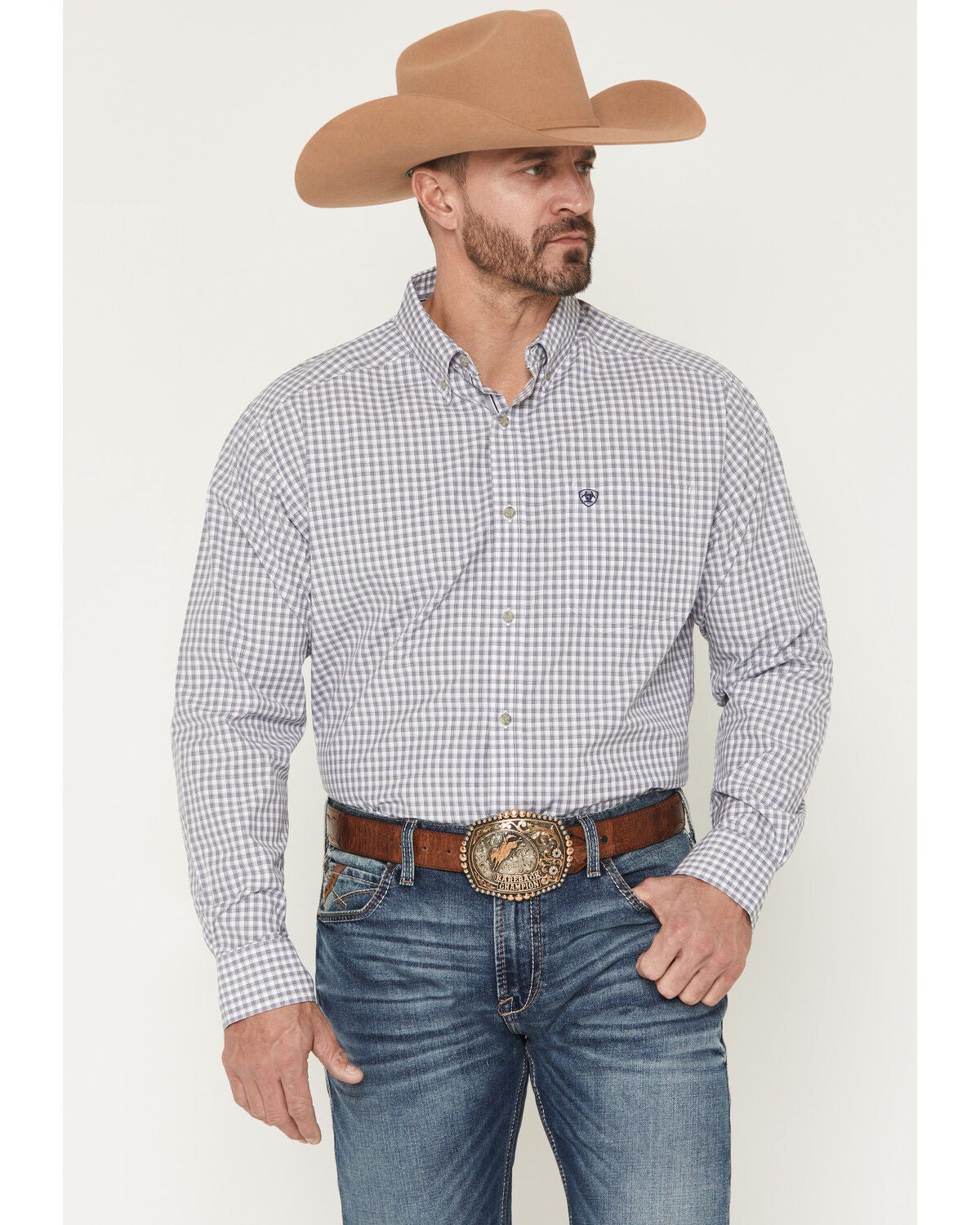 Men's Ariat Pro Series Blaire Plaid Print Long Sleeve Button-Down West