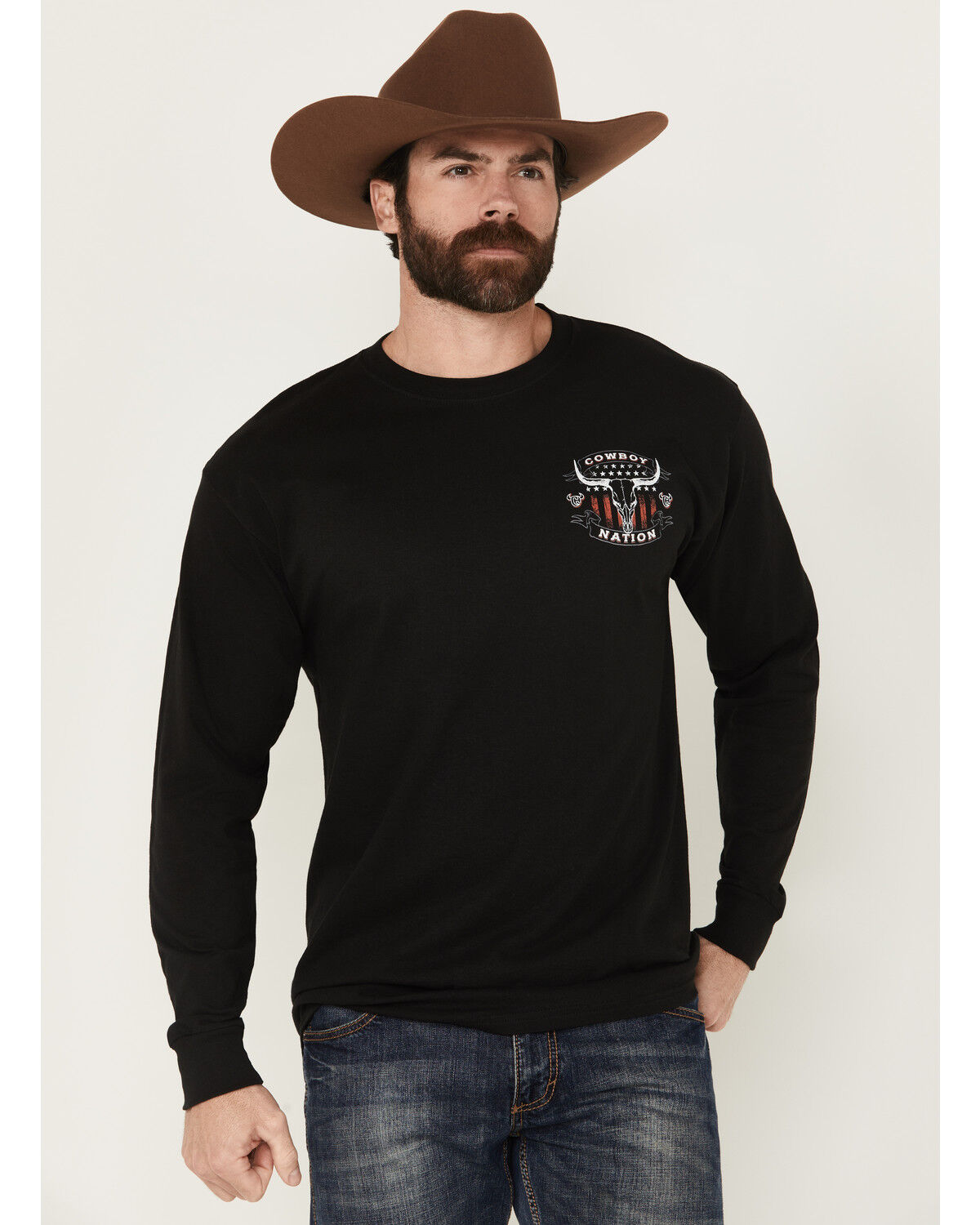 Men's Cowboy Hardware Cowboy Nation Steerhead Long Sleeve Graphic T-Sh