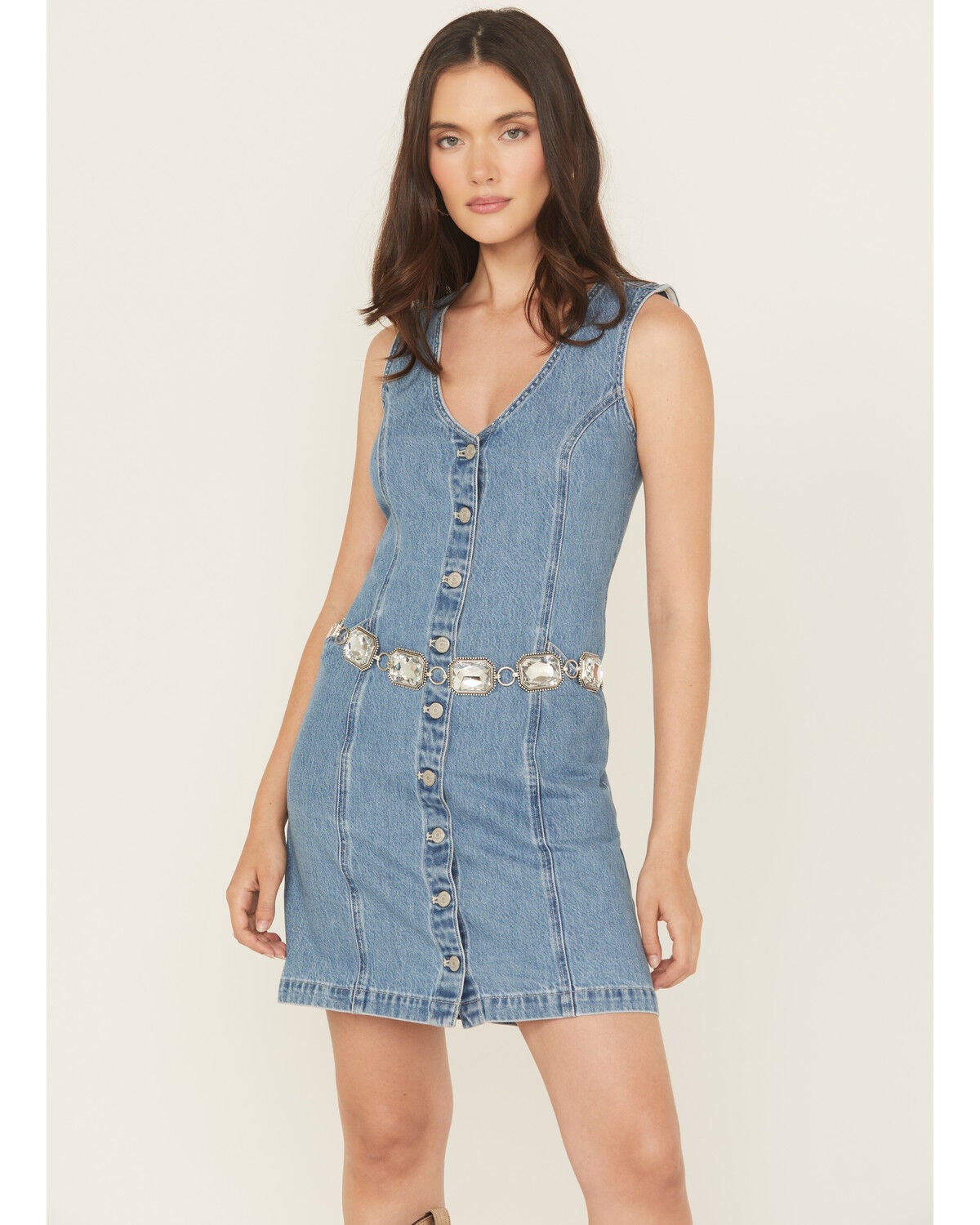 Women's Southern Grace Rhinestone Concho Chain Belt