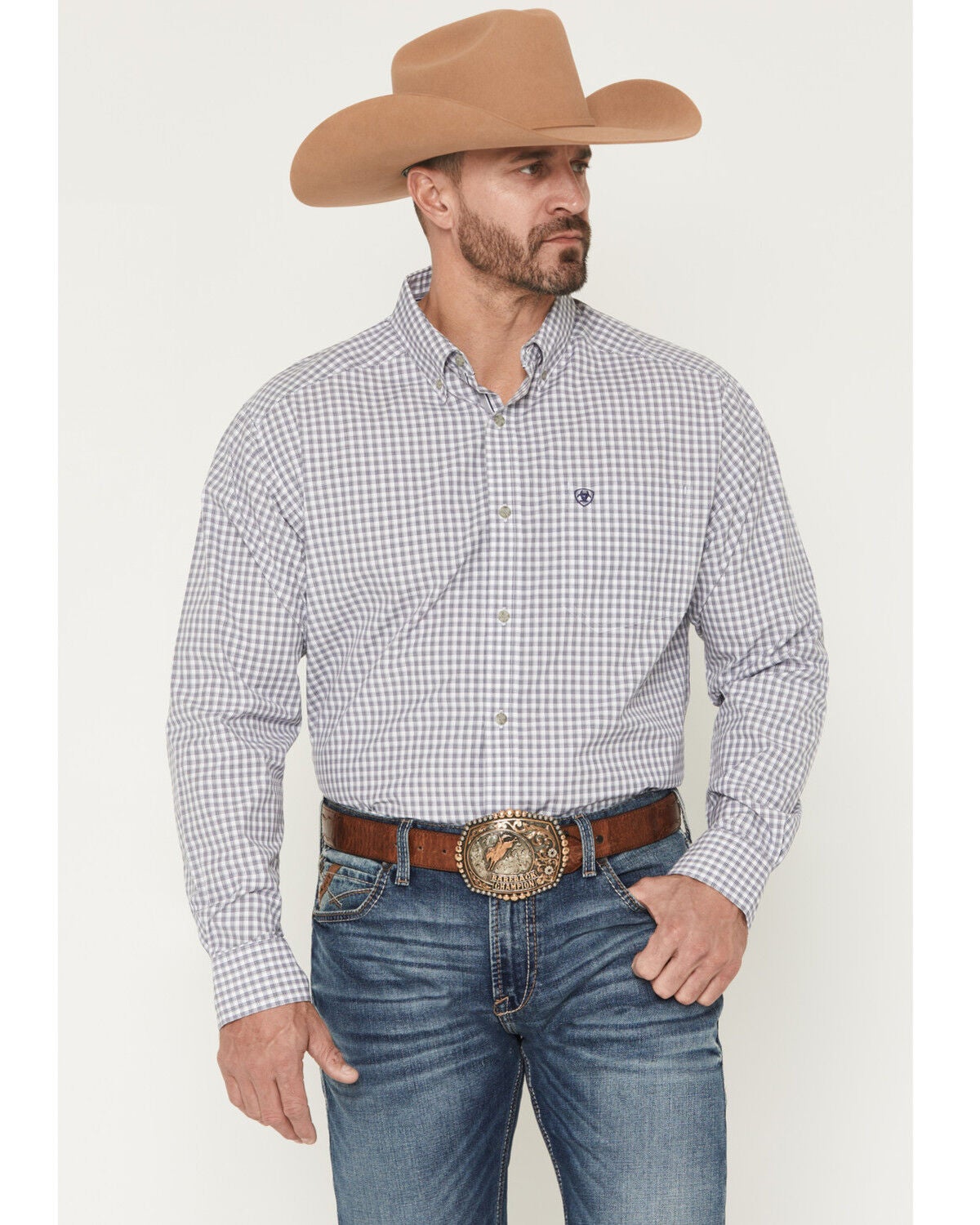 Men's Ariat Pro Series Blaire Plaid Print Long Sleeve Button-Down West