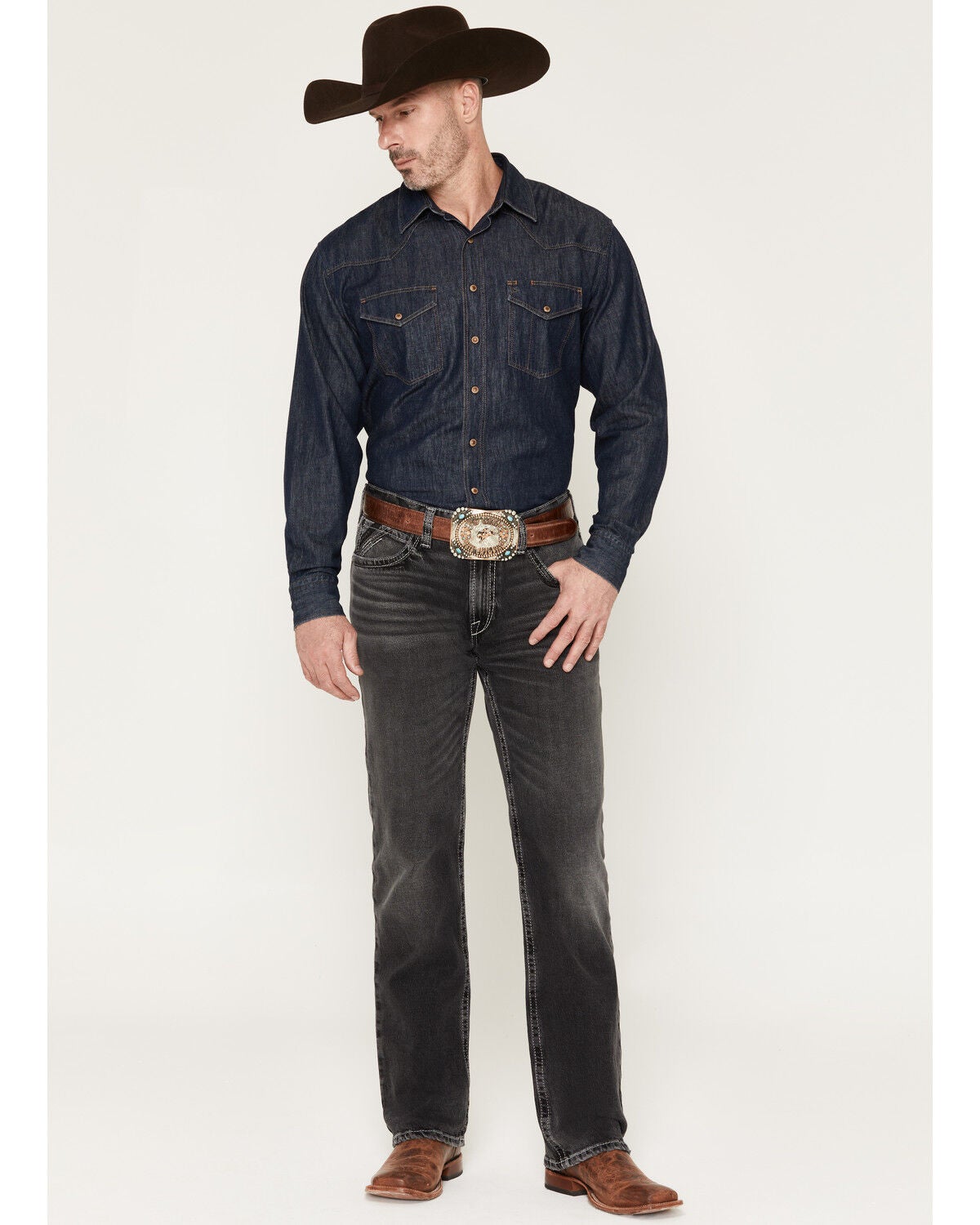 Men's Ariat M4 Ramiro Steven Washed Relaxed Bootcut Stretch Denim Jean