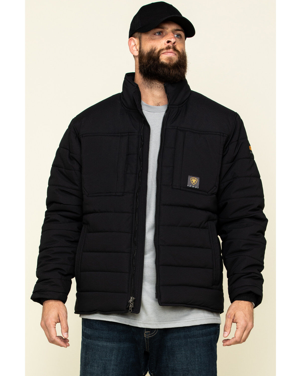 Men's Ariat Black Rebar Vailiant Ripstop Insulated Work Jacket