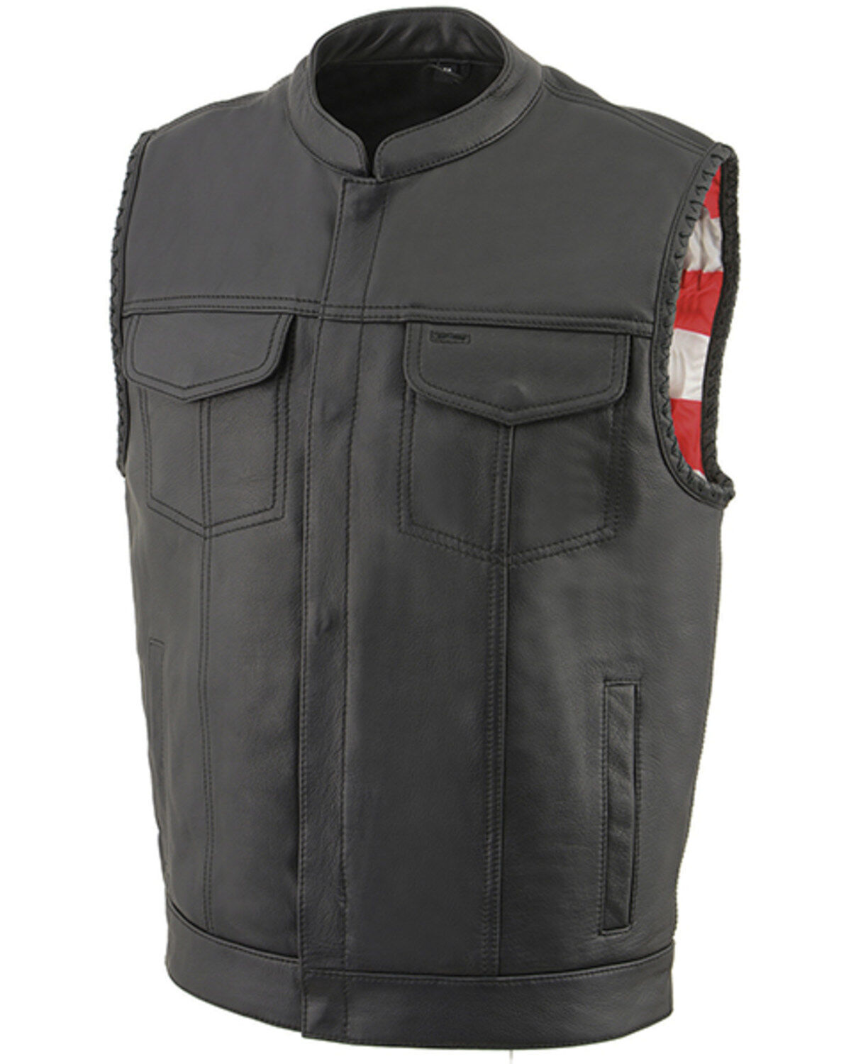 Men's Milwaukee Leather Old Glory Laced Arm Hole Concealed Carry Leath