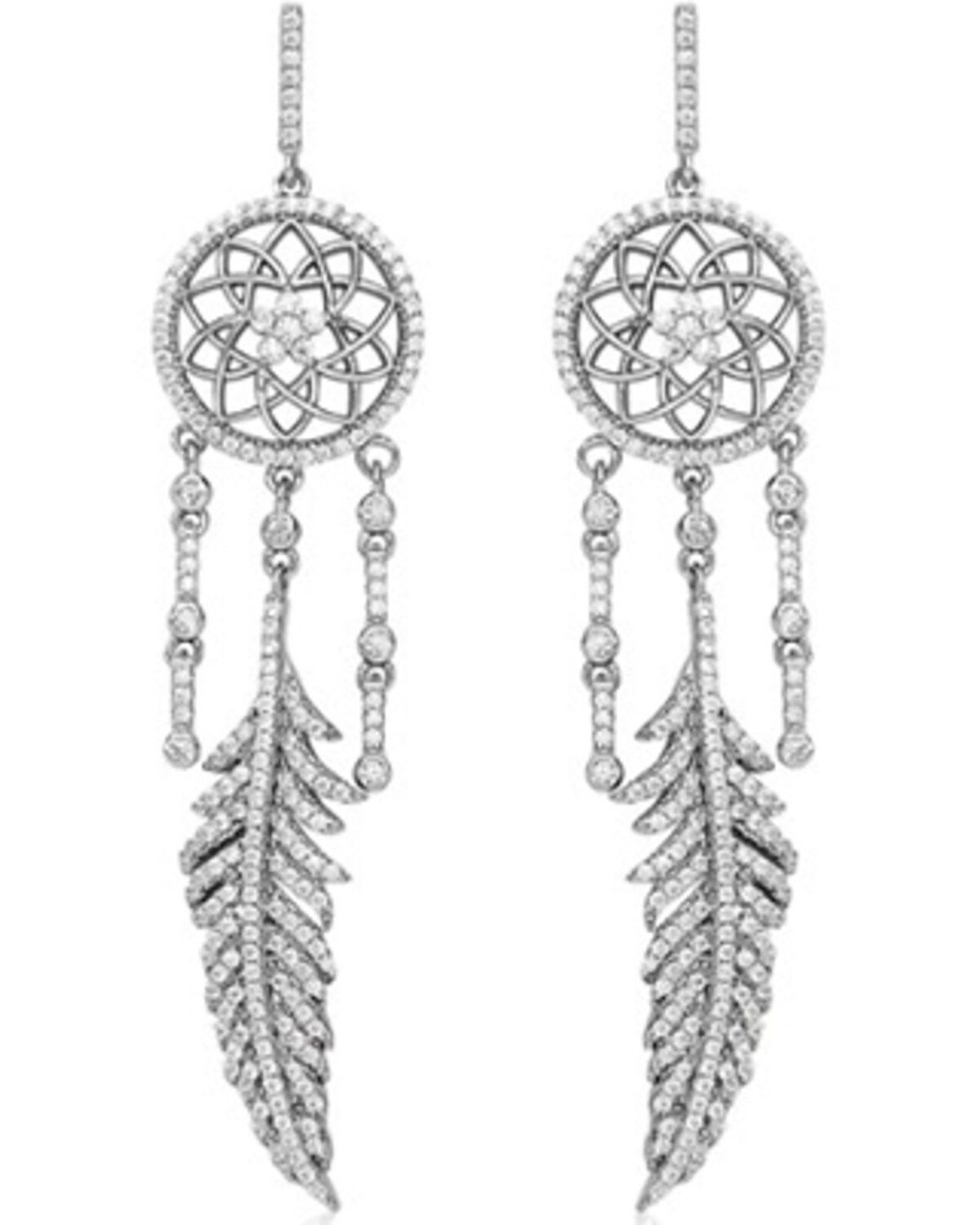 Women's Kelly Herd Silver Dreamcatcher Dangle Earrings