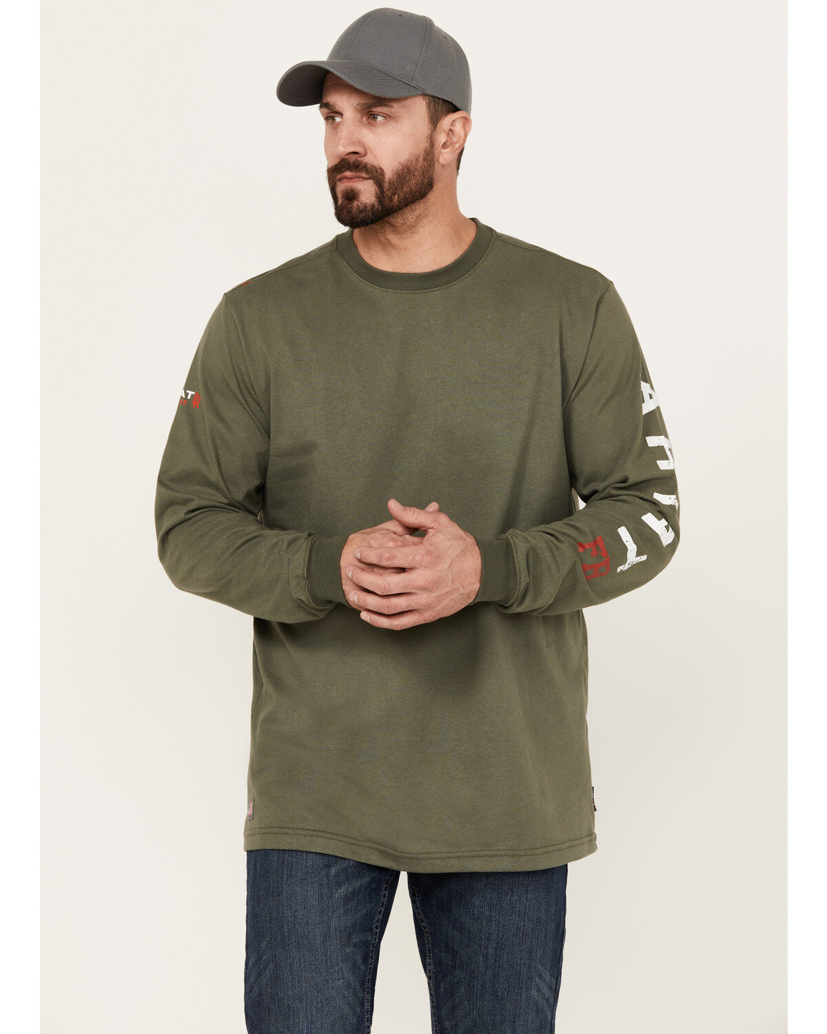 Men's Ariat FR Roughneck Skull Logo Long Sleeve Work T-Shirt