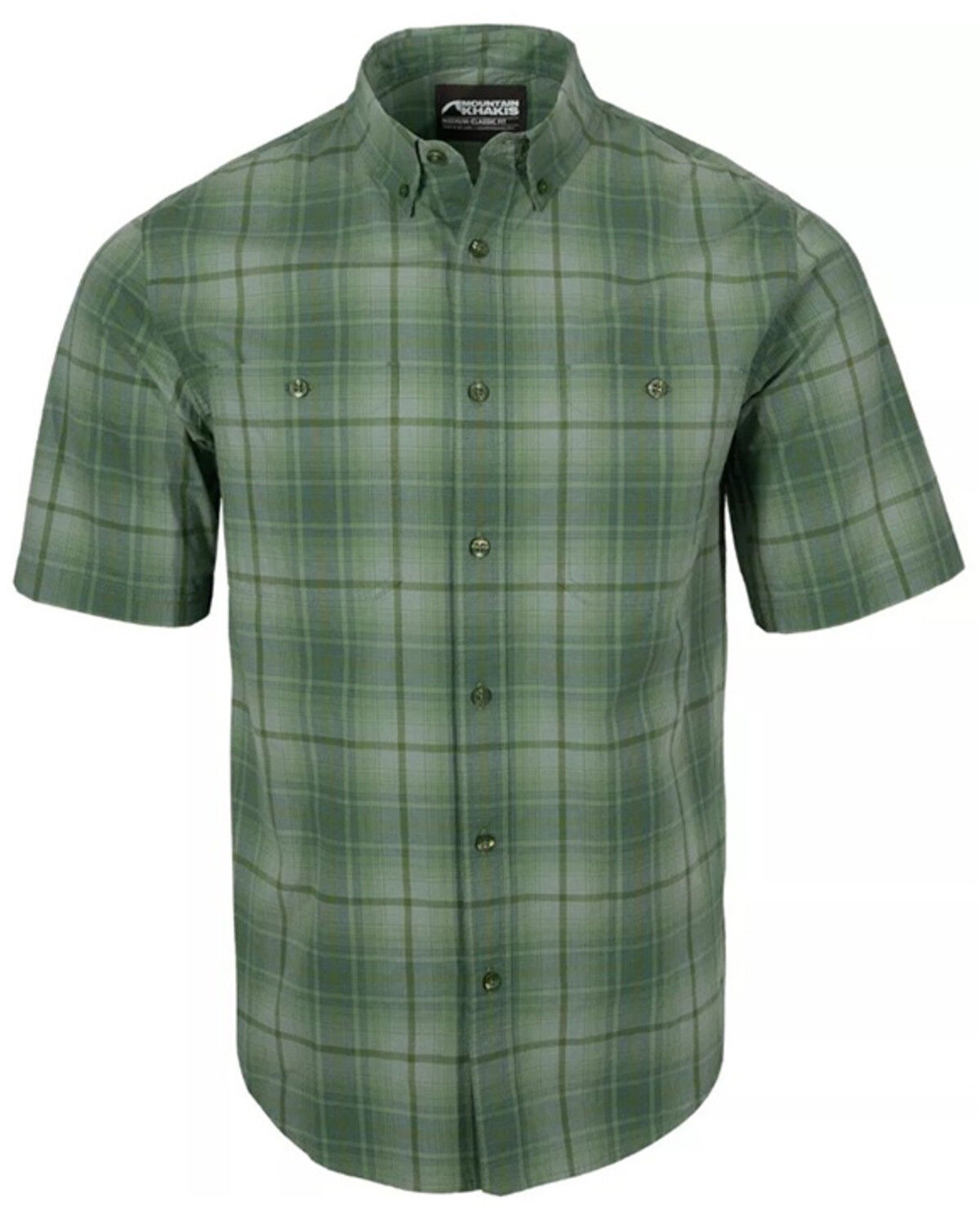 Men's Mountain Khakis Dune Plaid Print Short Sleeve Button-Down Stretc