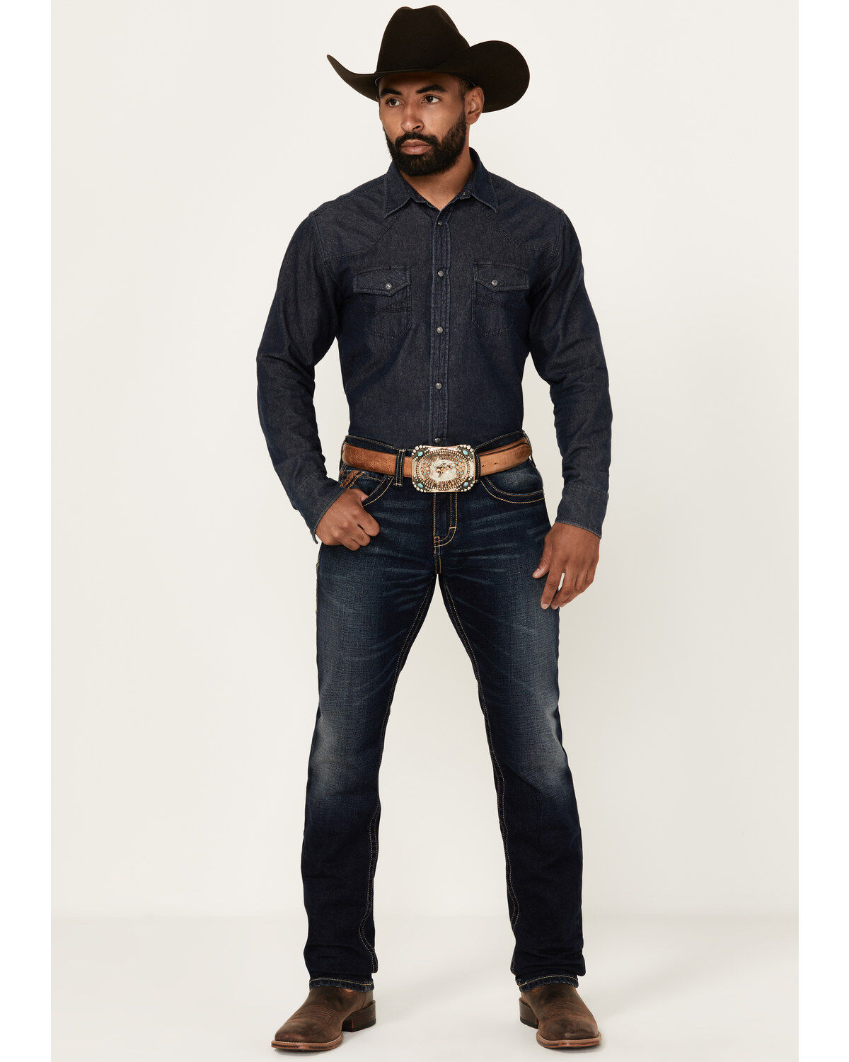 Men's Ariat M8 Dark Wash Modern Slim Stretch Denim Jeans