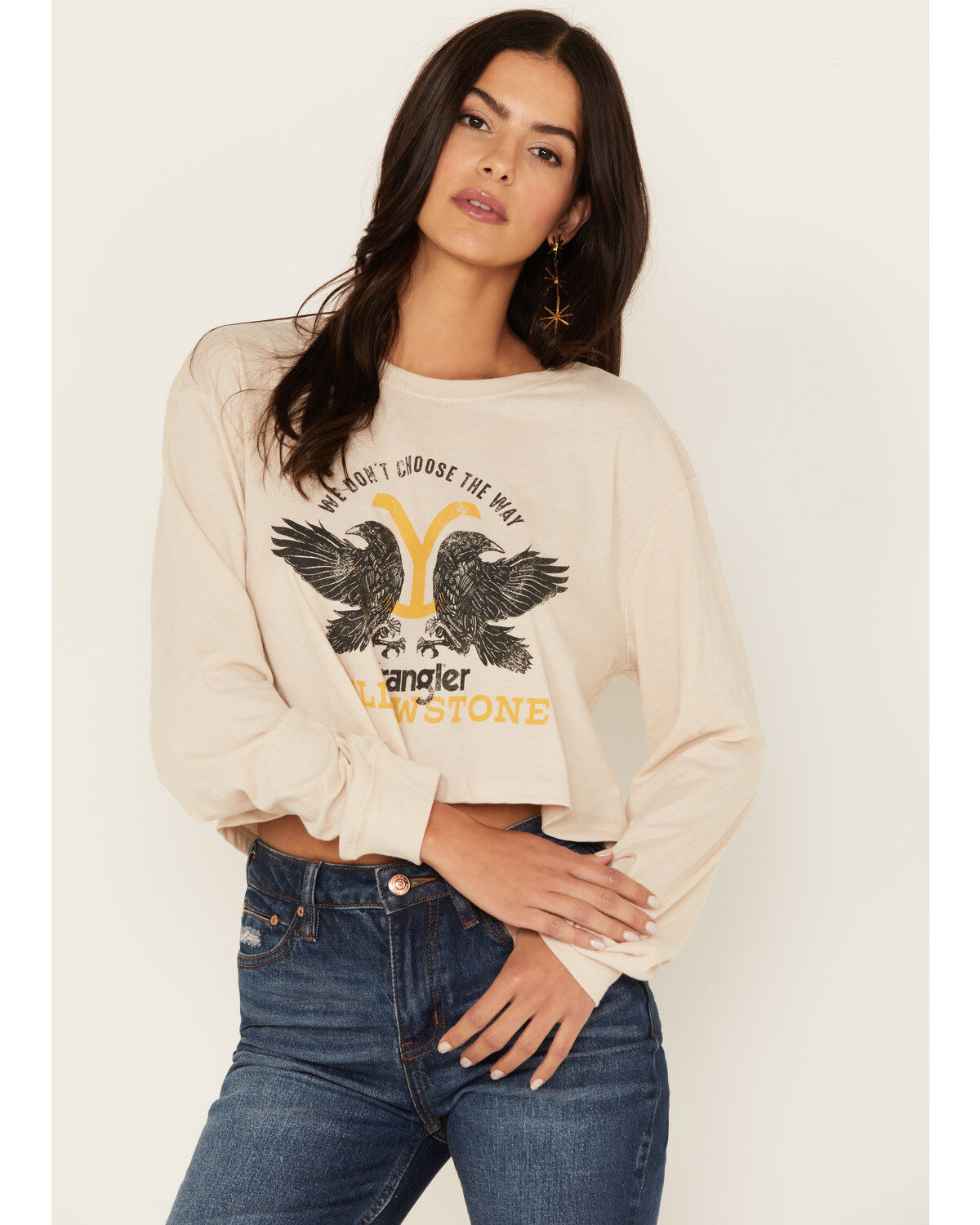 Women's Wrangler Yellowstone We Don't Choose The Way Long Sleeve Cropp
