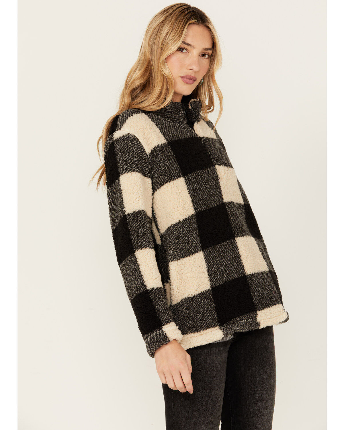 Women's Stillwater Supply Plaid Print Fleece Quarter Zip Pullover