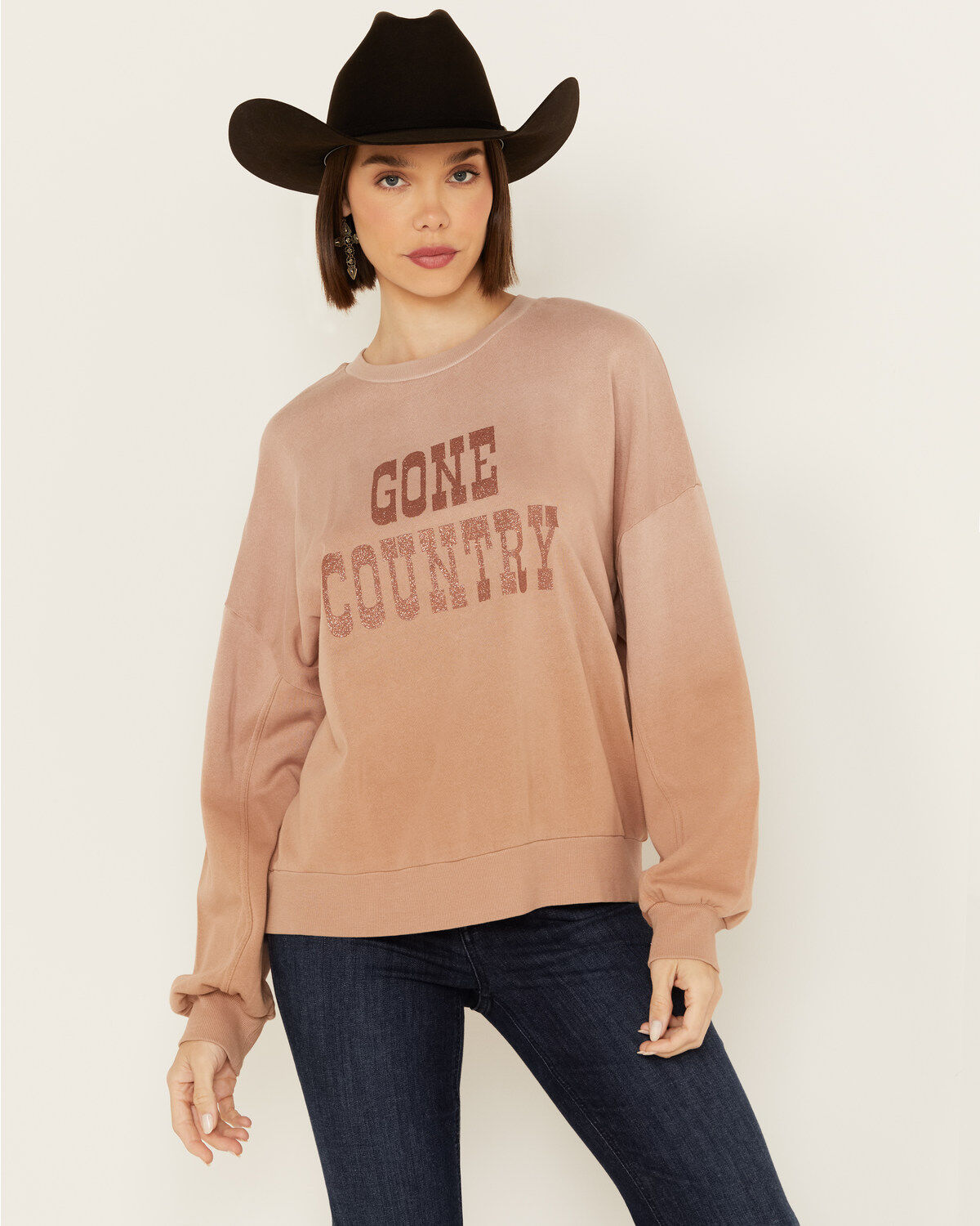 Women's White Crow Glitter Gone Country Graphic Sweatshirt