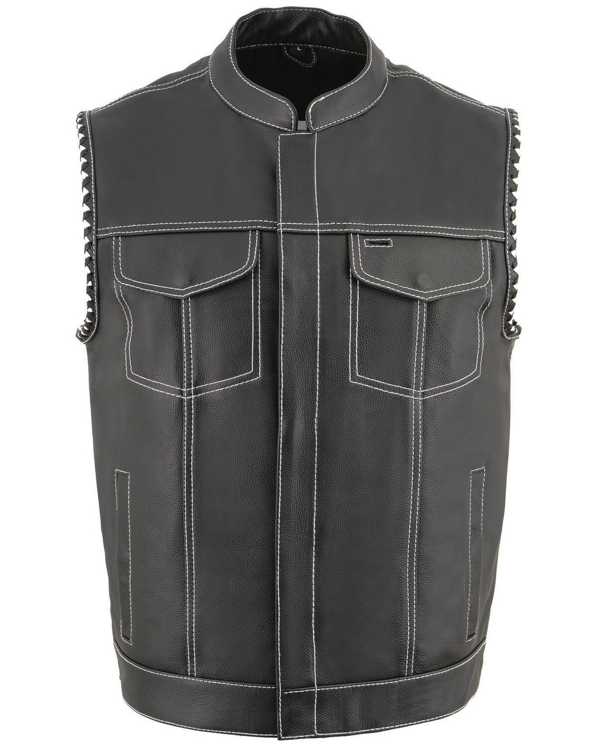 Men's Milwaukee Leather Old Glory Laced Arm Hole Concealed Carry Leath