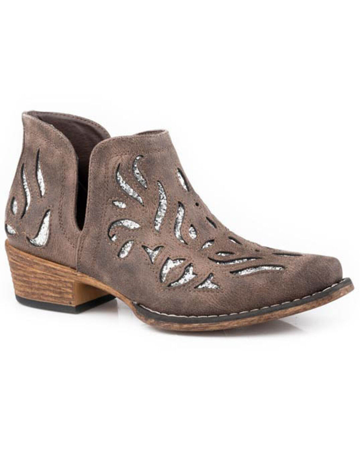 Women's Roper Ava Glitz Inlay Western Booties - Snip Toe