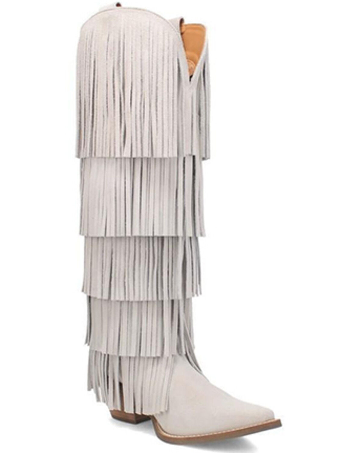 White fringe boots sale