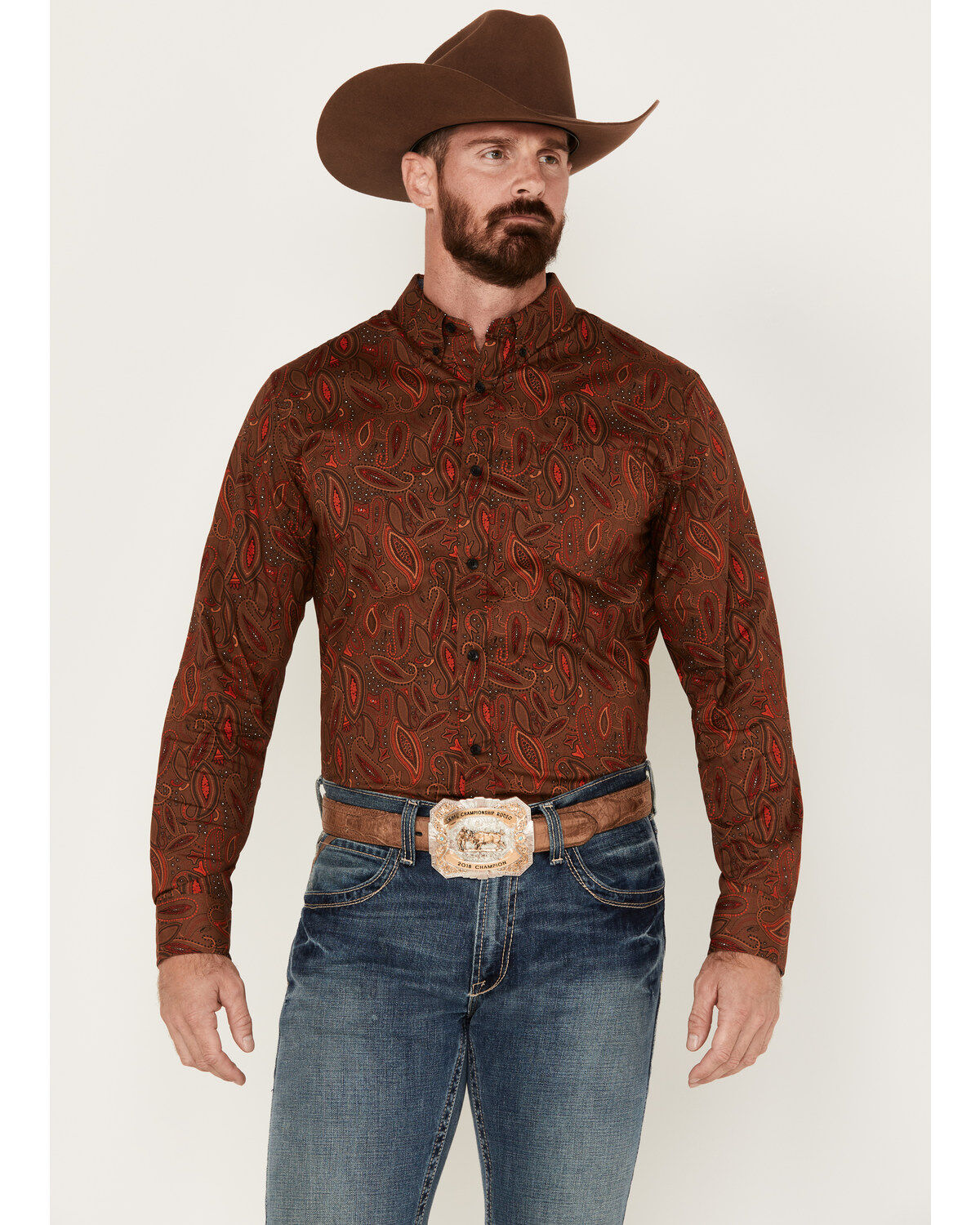 Men's Cody James Tortuga Paisley Print Button Down Western Shirt