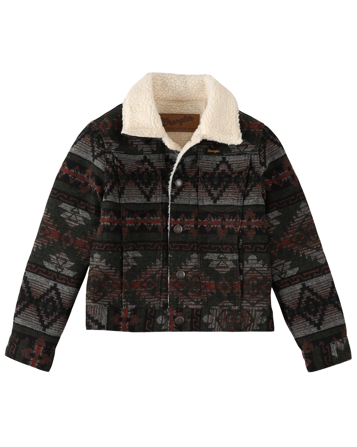 Boys' Wrangler Jaquard Sherpa Lined Jacket