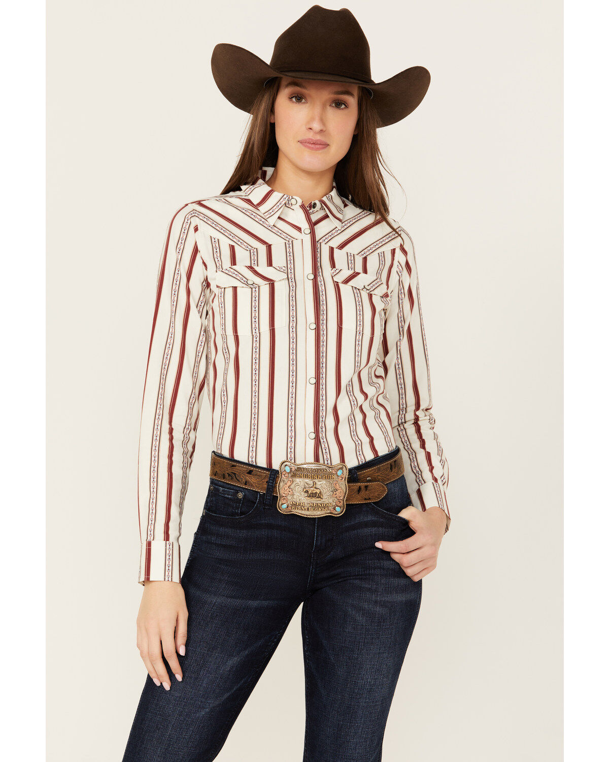 Women's Shyanne Rocksprings Striped Long Sleeve Snap Western Shirt