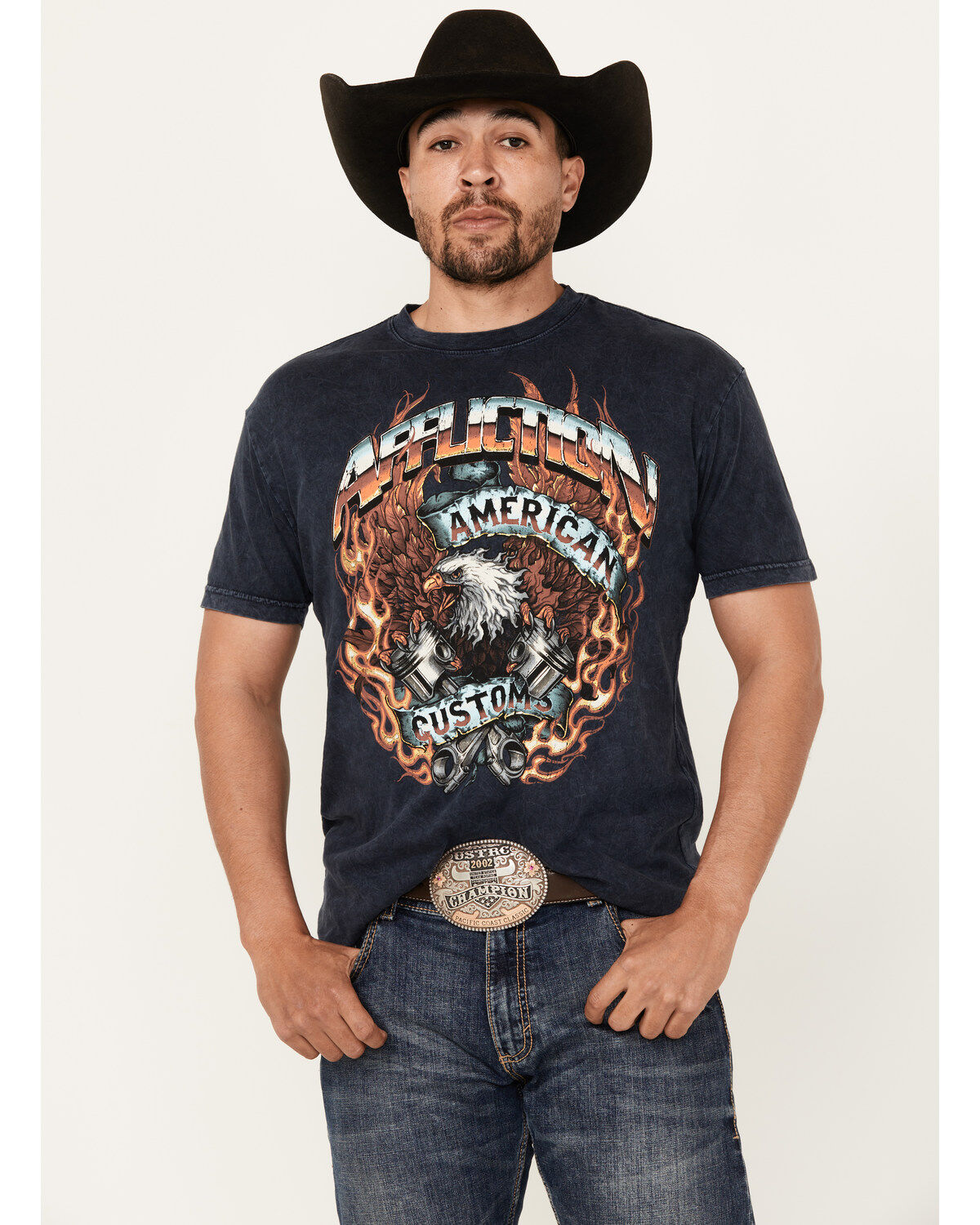 Men's Affliction AC Eagle Fire Short Sleeve Graphic T-Shirt