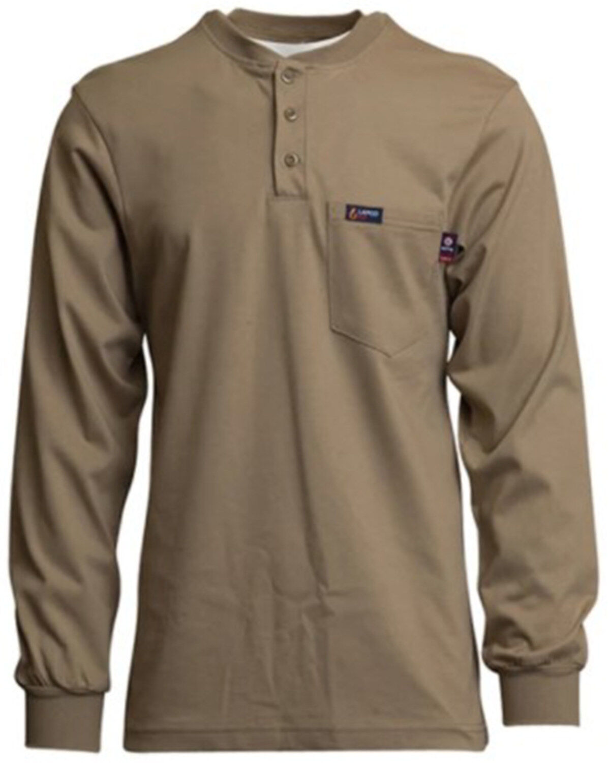 Men's Lapco FR Solid Long Sleeve Work Henley Shirt - Big
