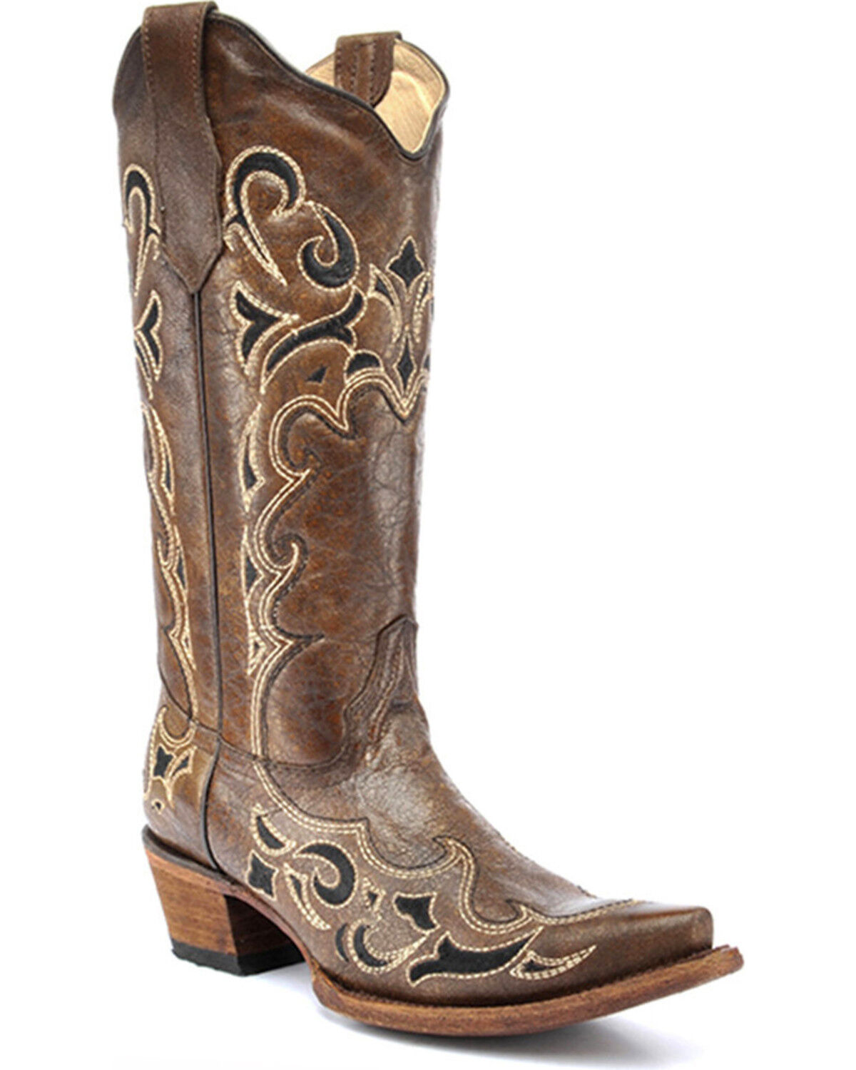 Women's Circle G Honey Side Embroidered Boots - Snip Toe