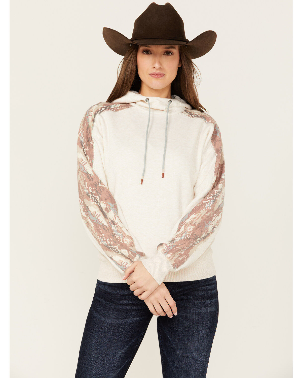 Women's Shyanne Alpine Color Block Printed Fleece Hoodie