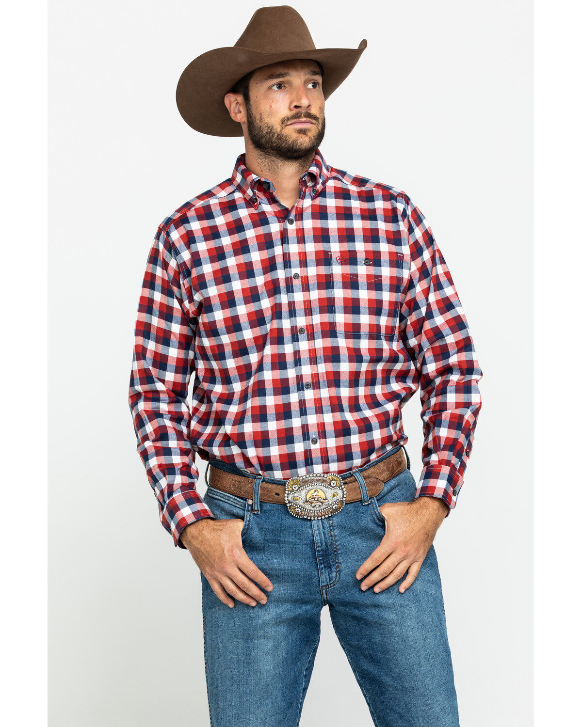 Men's Ariat Elzerman Performance Flannel Long Sleeve Western Shirt